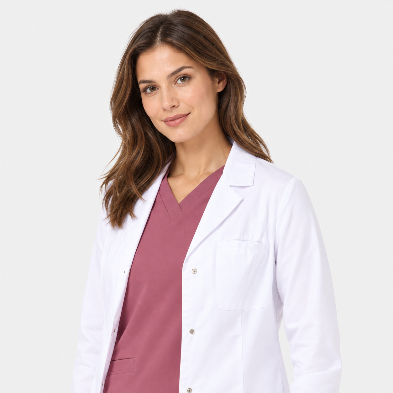 Blouse médicale femme longue Mia, couleur blanc, photo