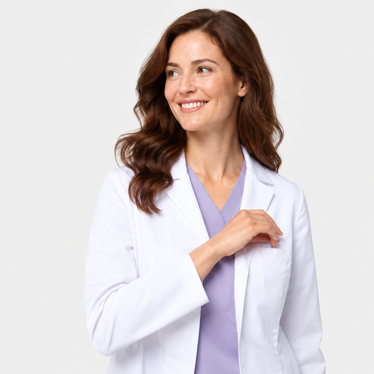 Blouse médicale femme courte Nora, couleur blanc, photo